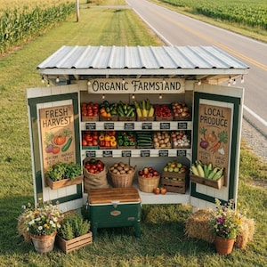 Projeto em PDF para montar uma barraca de produtos agrícolas | Barraca portátil para venda de frutas, ovos, flores e pães à beira da estrada imagem 5