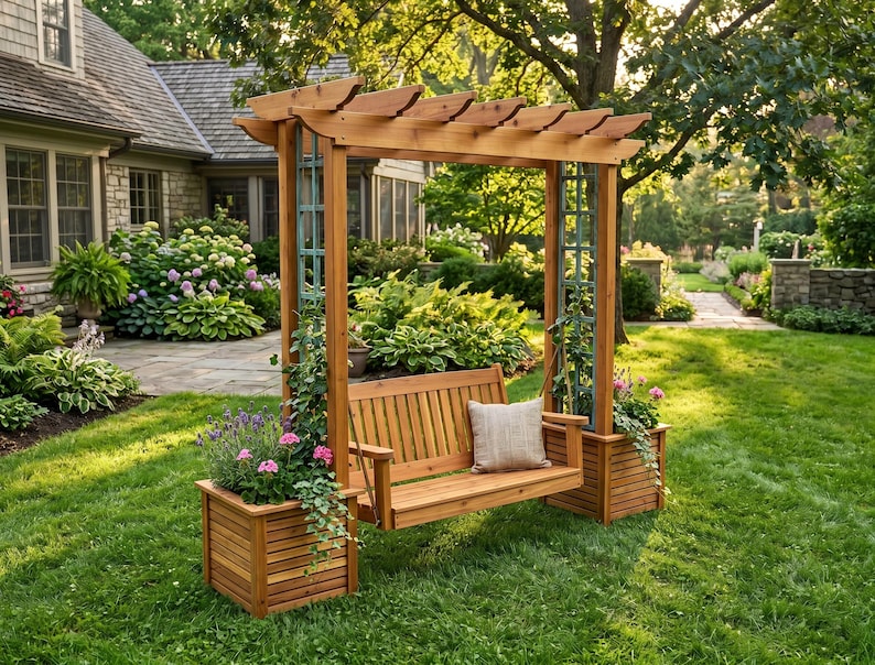 DIY Arbor Swing Plans | Pergola Roof, A-Frame Freestanding (PDF Download) Woodworking Blueprint - Step-by-Step Plan thumbnail 3