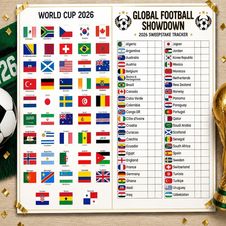 DIY World Cup 2026 Sweepstake Kit – Printable PDF | A4 & US Letter | Football Office Pool Game | Soccer Tournament Tracker | Instant Download Woodworking Blueprint - Step-by-Step Plan thumbnail 5