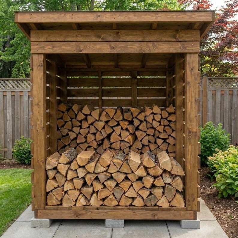 DIY Modern Firewood Shed Plan | 8x10 Lean-To Wood Storage PDF Download Woodworking Blueprint - Step-by-Step Plan thumbnail 3