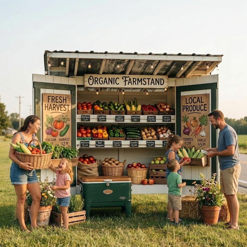 DIY DIY Farmstand Plans PDF | Portable Roadside Stand for Produce, Eggs, Flowers & Bakery Cart Woodworking Blueprint - Step-by-Step Plan thumbnail 1