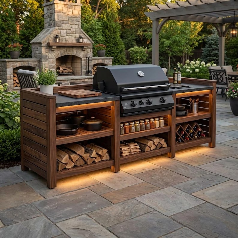 DIY DIY Outdoor Kitchen Plans | Grill Station Bar & Sink Cabinet Woodworking Blueprint PDF Woodworking Blueprint - Step-by-Step Plan thumbnail 1