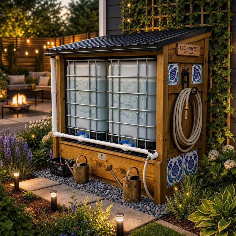 DIY DIY Rainwater Collection System Plans | IBC Tote Enclosure Blueprint (PDF Download) Woodworking Blueprint - Step-by-Step Plan thumbnail 4