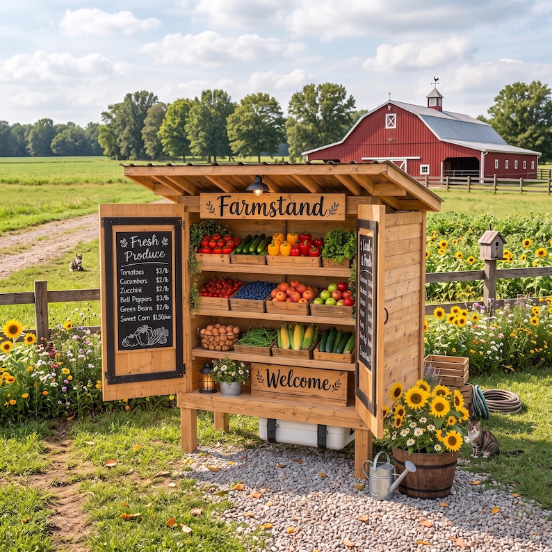 DIY DIY Farmstand Plans PDF | Wheelable Flower Cart & Bakery Stand Blueprint (Digital Download) Woodworking Blueprint - Step-by-Step Plan thumbnail 5