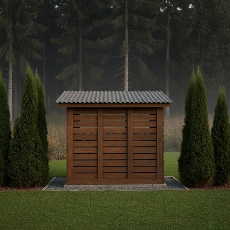 DIY 8x10 Firewood Shed Plans: DIY Sloped Roof Woodshed (PDF Download) Woodworking Blueprint - Step-by-Step Plan thumbnail 4