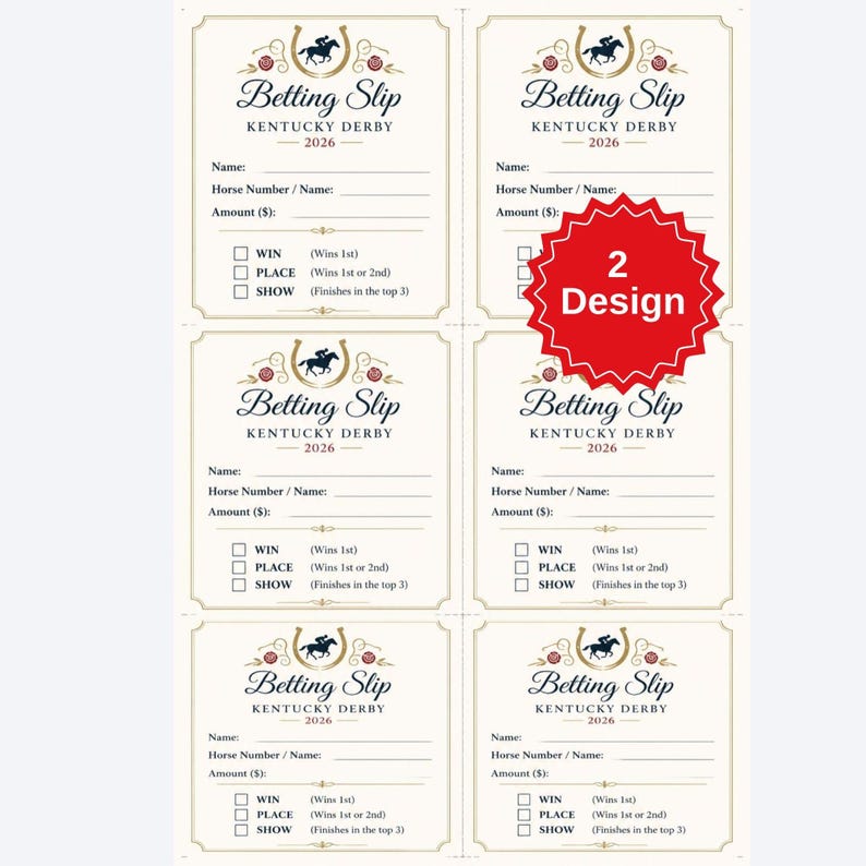 DIY Kentucky Derby 2026 Betting Slips, Printable Wagering Tickets, Derby Party Game (PDF) Woodworking Blueprint - Step-by-Step Plan thumbnail 2