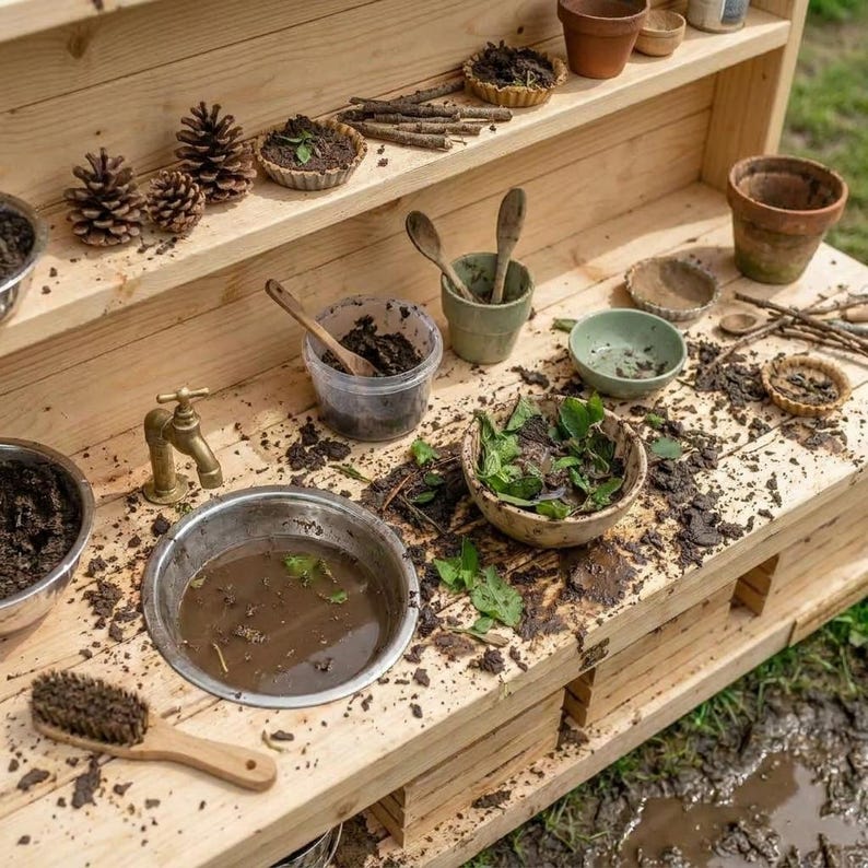 DIY Kids Mud Kitchen Plans | Wooden Outdoor Play Station Blueprint (PDF Download) Woodworking Blueprint - Step-by-Step Plan thumbnail 5