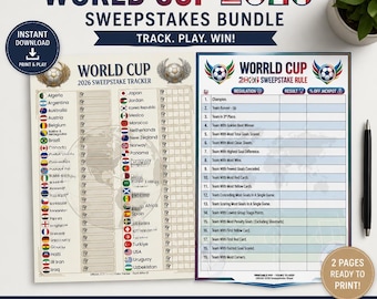 World Cup 2026 Sweepstake Kit PDF | Football Office Pool Game | Soccer Party Printable | FIFA Sweep Stake Instant Download