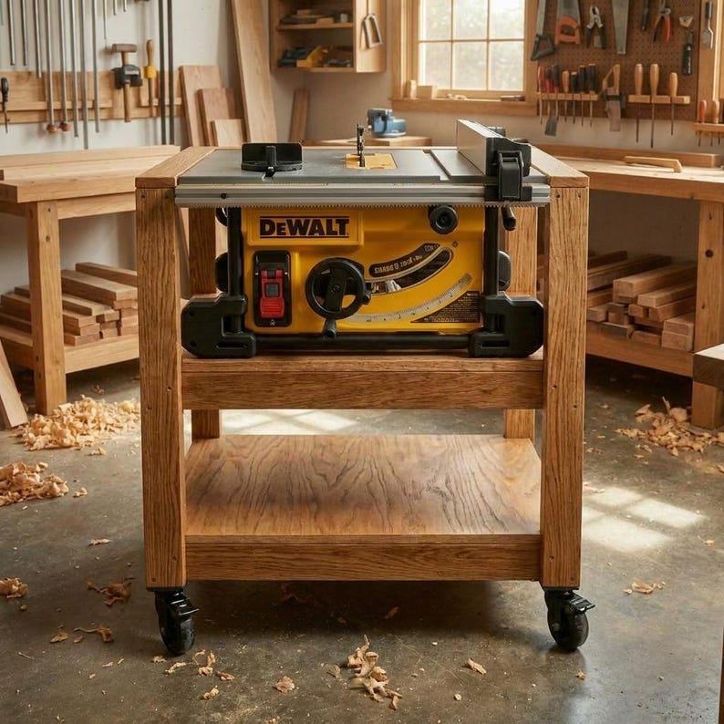 DIY Mobile Miter Saw Station Plans | Rolling Tool Cart Blueprint (PDF Download) Woodworking Blueprint - Step-by-Step Plan thumbnail 7