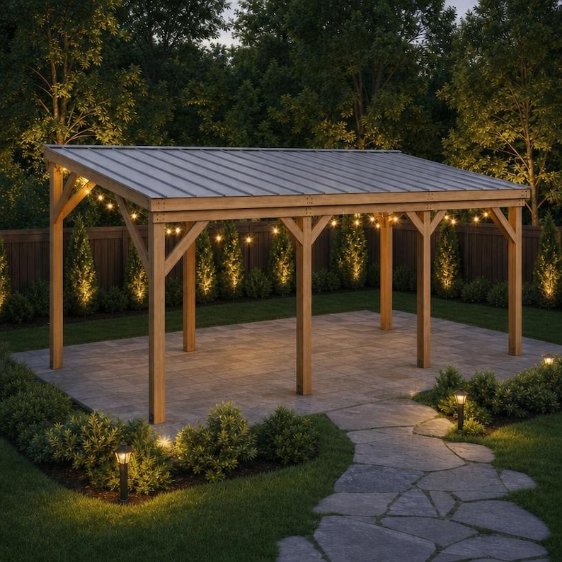DIY 10x24 Gazebo Build Plans | DIY Backyard Pergola, Pavilion Guide (PDF Download) Woodworking Blueprint - Step-by-Step Plan thumbnail 4