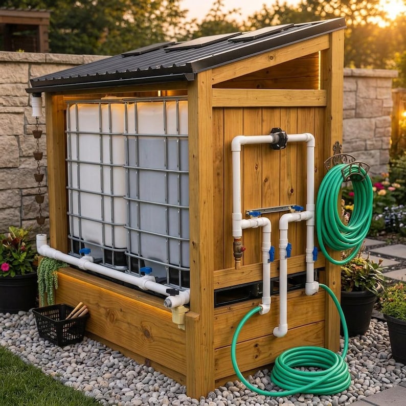 DIY DIY Rainwater Collection System Plans | IBC Tote Enclosure Blueprint (PDF Download) Woodworking Blueprint - Step-by-Step Plan thumbnail 3