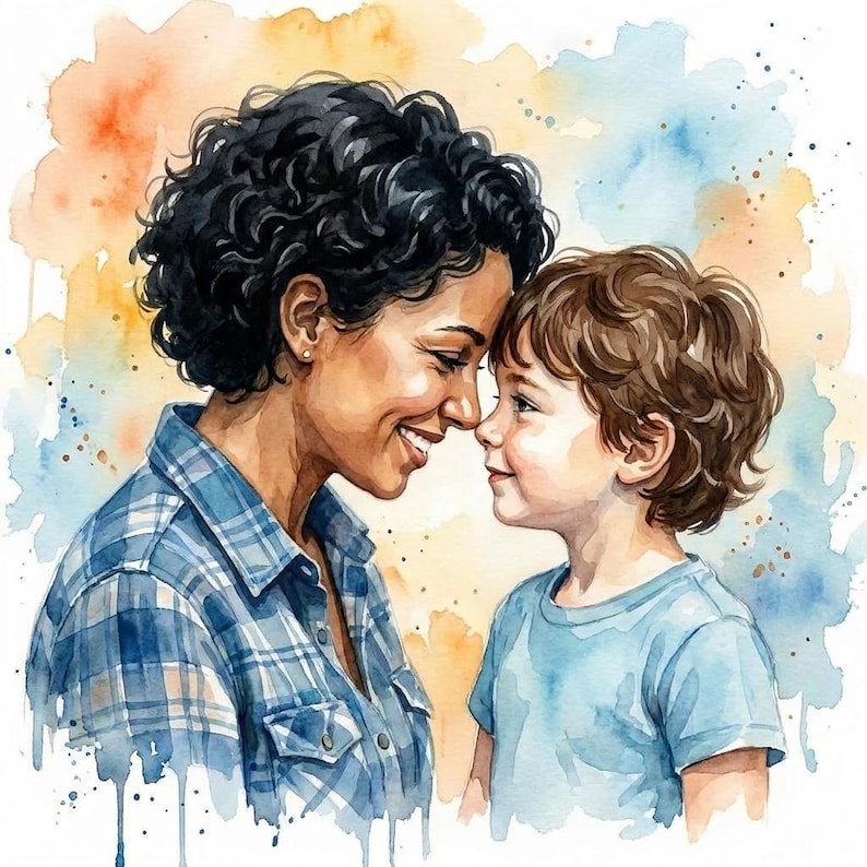 DIY Custom Watercolor Portrait from Photo, Family Gift, Mother's Day Keepsake (Digital Download) Woodworking Blueprint - Step-by-Step Plan thumbnail 3