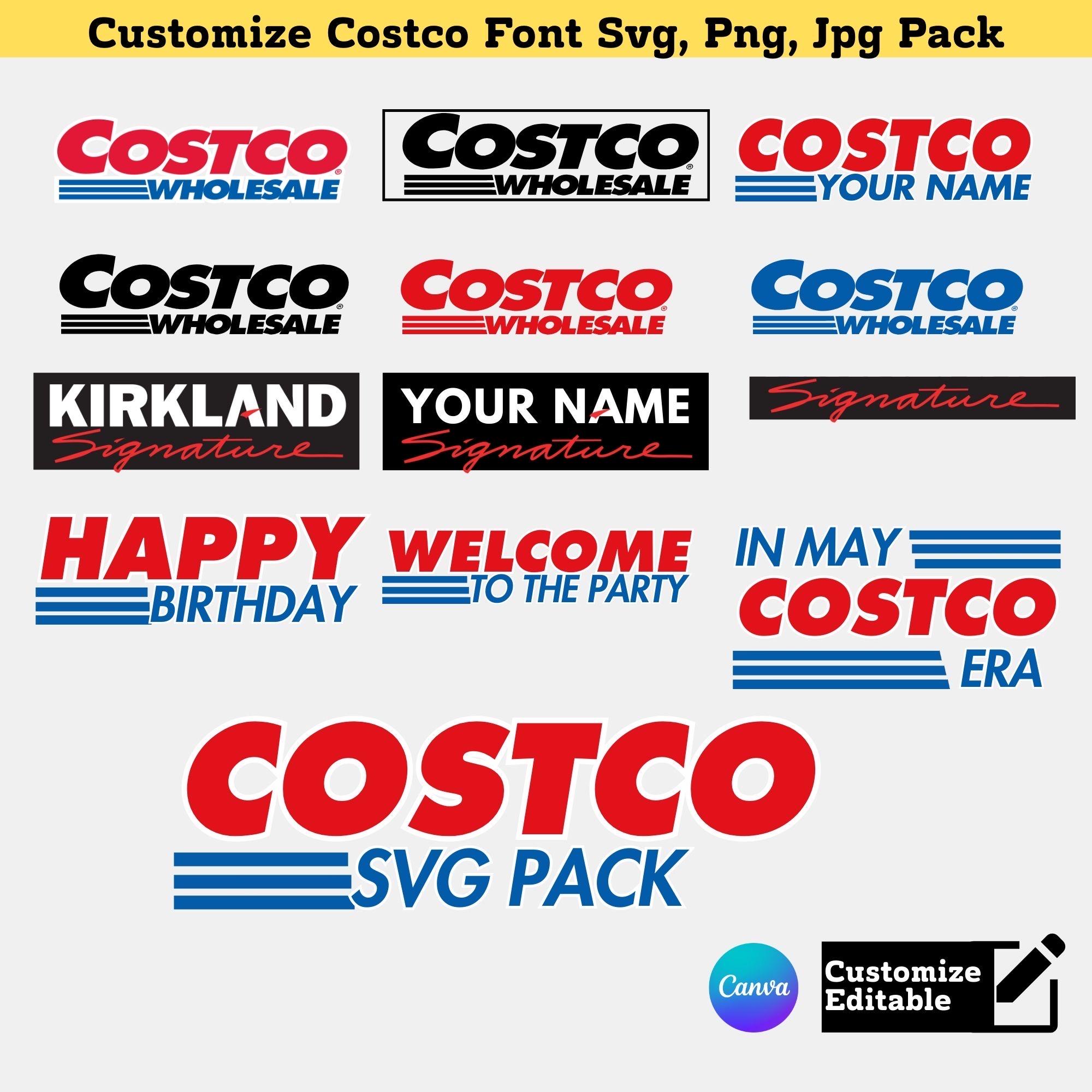 Customizable Costco Font SVG Pack: Birthday, Welcome, Signature Designs (Digital Files)