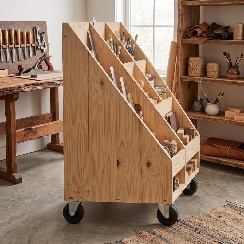 DIY DIY Rolling Plywood Cart Plans | Mobile Woodshop Organizer (PDF Blueprint) Woodworking Blueprint - Step-by-Step Plan thumbnail 4