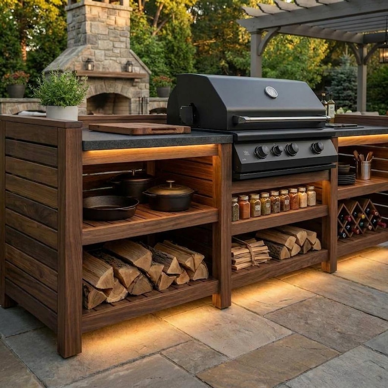 DIY DIY Outdoor Kitchen Plans | Grill Station Bar & Sink Cabinet Woodworking Blueprint PDF Woodworking Blueprint - Step-by-Step Plan thumbnail 4