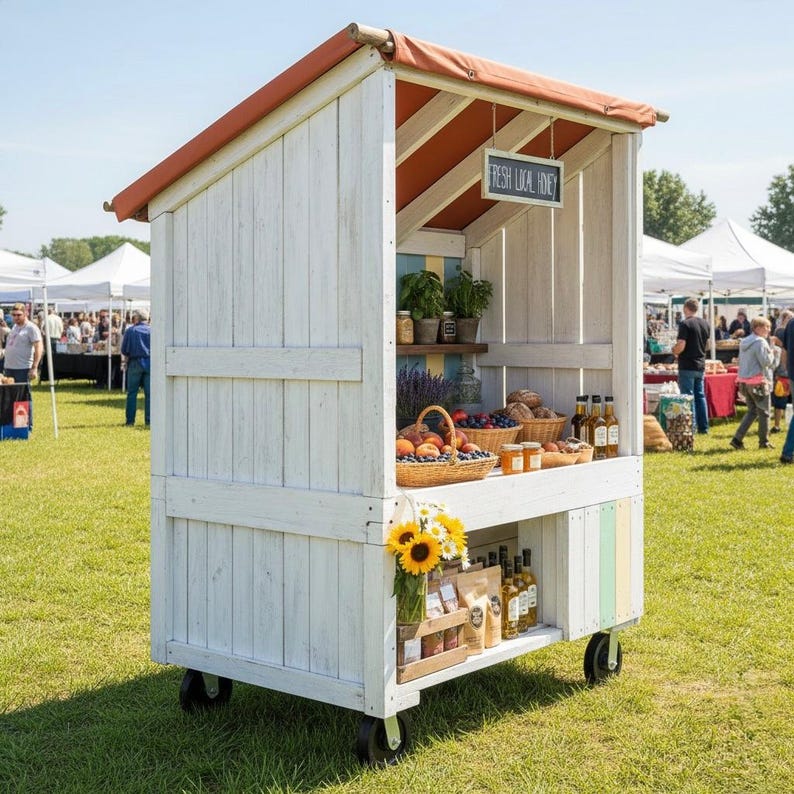 DIY DIY Farmstand Plans: Portable Roadside Market Cart (Digital Download) Woodworking Blueprint - Step-by-Step Plan thumbnail 3