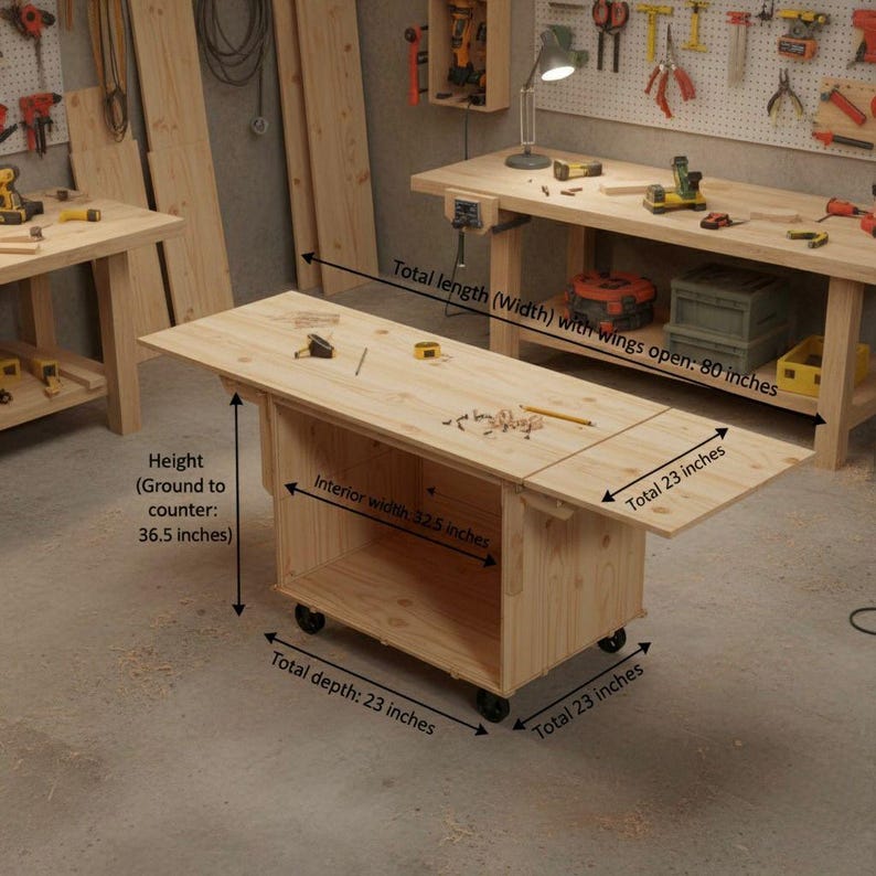 DIY DIY Collapsible Coffee Cart Plans PDF | Folding Mobile Bar Blueprint | Vendor Cart Woodworking Plans | Imperial & Metric Woodworking Blueprint - Step-by-Step Plan thumbnail 2