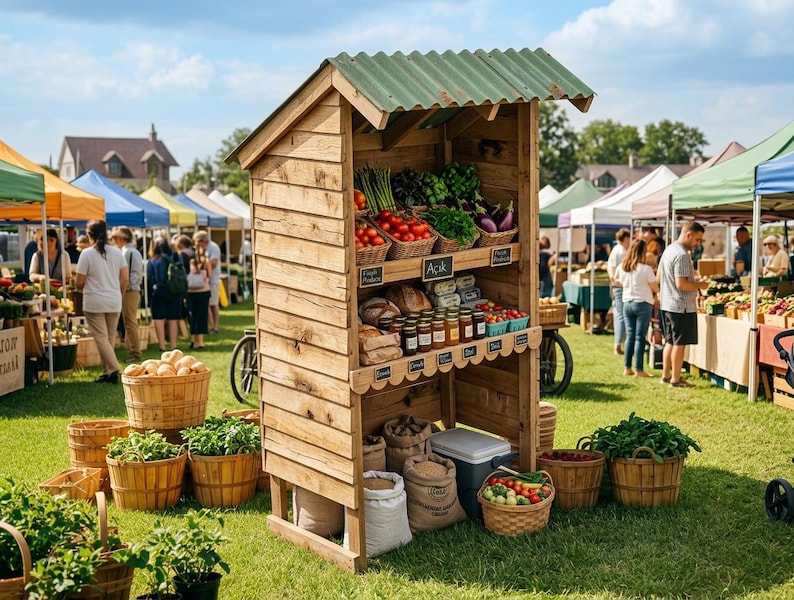 DIY DIY Farm Stand Plans PDF | Wooden Produce Stand Plans | Roadside Market Stand | Flower & Bakery Display | Digital Download Woodworking Blueprint - Step-by-Step Plan thumbnail 3