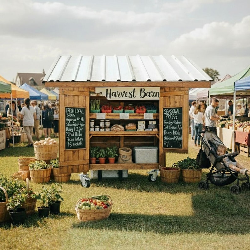 DIY DIY Farmstand Plans: Roadside Produce, Flower, and Bakery Stand (PDF Download) Woodworking Blueprint - Step-by-Step Plan thumbnail 4