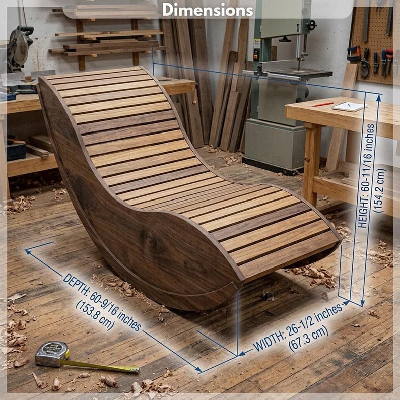 DIY Arc Rocking Lounger Chair Plans, Ergonomic Zero-Gravity Lounger Blueprint (PDF Download) Woodworking Blueprint - Step-by-Step Plan thumbnail 2