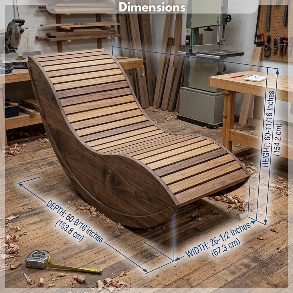 Arc Rocking Lounger Chair Plans — Step-by-step 3D assembly diagram