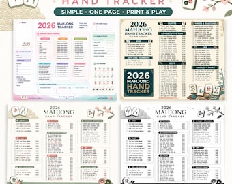 2026 Mahjong Hand Tracker PDF | NMJL Card Download (Digital Download)