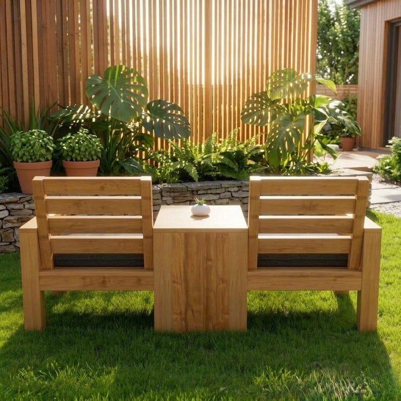 DIY Two Seat Bench with Table DIY Plans – Outdoor Patio Woodworking PDF Woodworking Blueprint - Step-by-Step Plan thumbnail 6