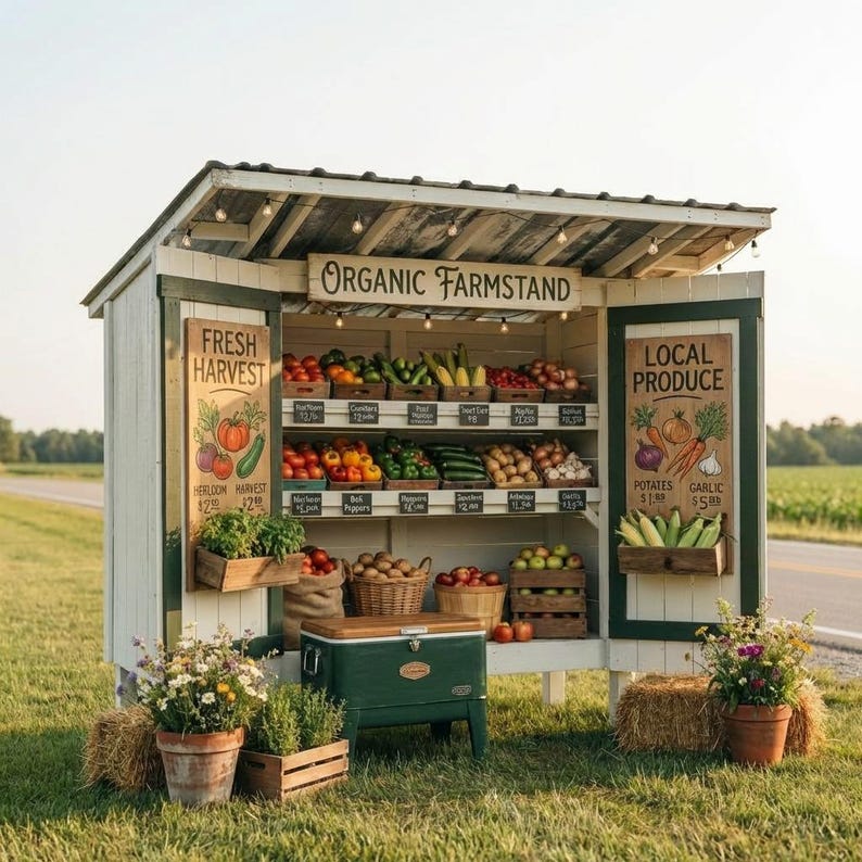 DIY DIY Farmstand Plans PDF | Portable Roadside Stand for Produce, Eggs, Flowers & Bakery Cart Woodworking Blueprint - Step-by-Step Plan thumbnail 4