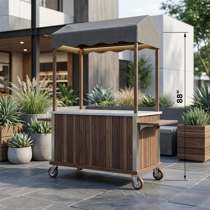 DIY DIY Mobile Food Cart Plans | Folding Vendor, Coffee, Wedding Bar Build (PDF Download) Woodworking Blueprint - Step-by-Step Plan thumbnail 3
