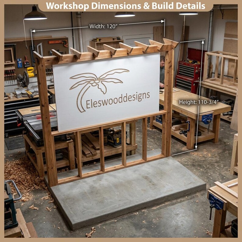 DIY DIY Outdoor TV Stand Plans | Pergola Backyard Cinema Frame (PDF Download) Woodworking Blueprint - Step-by-Step Plan thumbnail 2