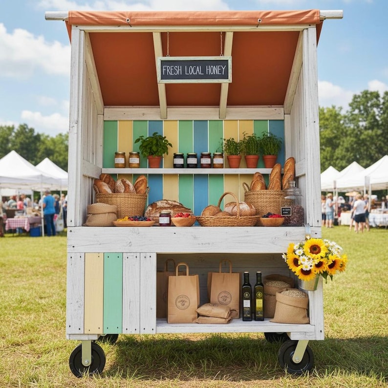 DIY DIY Farmstand Plans: Portable Roadside Market Cart (Digital Download) Woodworking Blueprint - Step-by-Step Plan thumbnail 1
