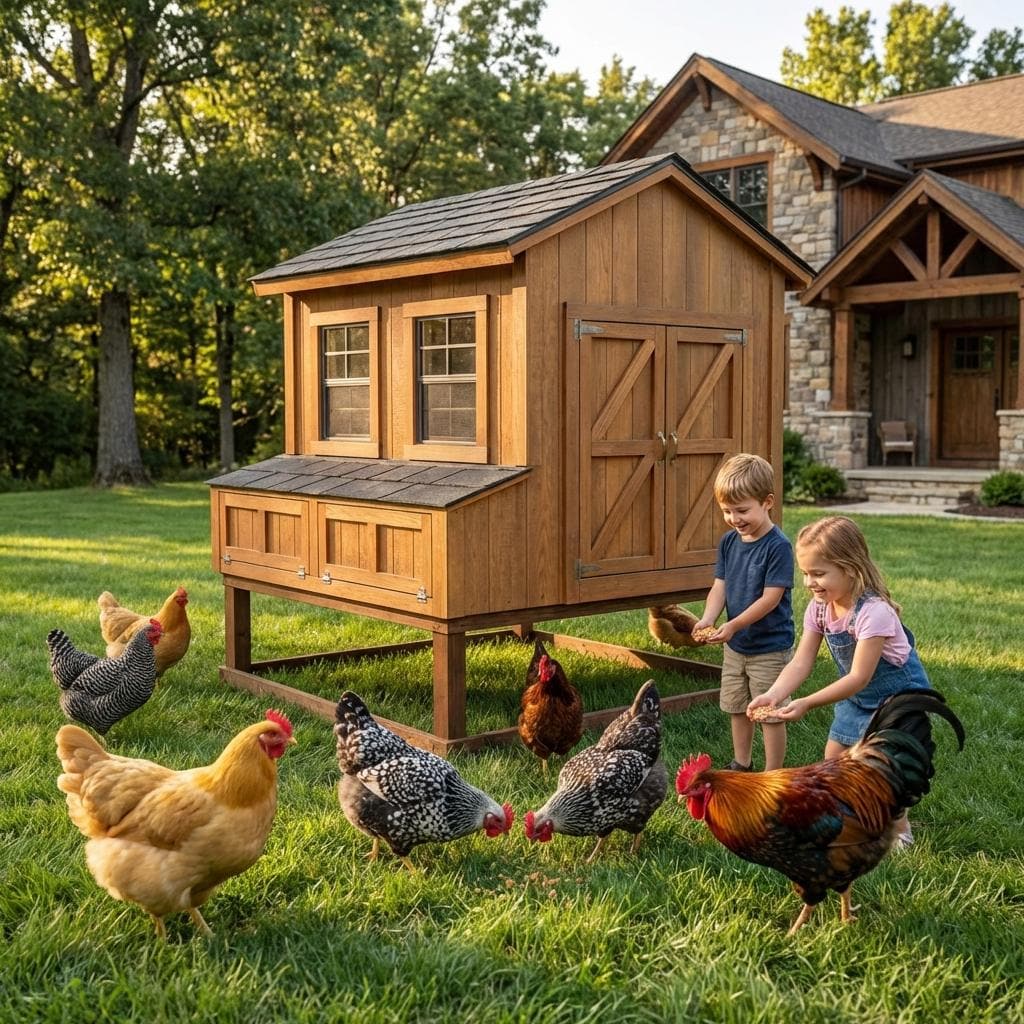 DIY Raised Chicken Coop Plans: Backyard Hen House for 6-8 Chickens (PDF Download)