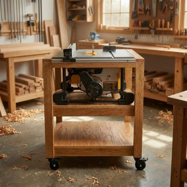 DIY Mobile Miter Saw Station Plans | Rolling Tool Cart Blueprint (PDF Download) Woodworking Blueprint - Step-by-Step Plan thumbnail 2