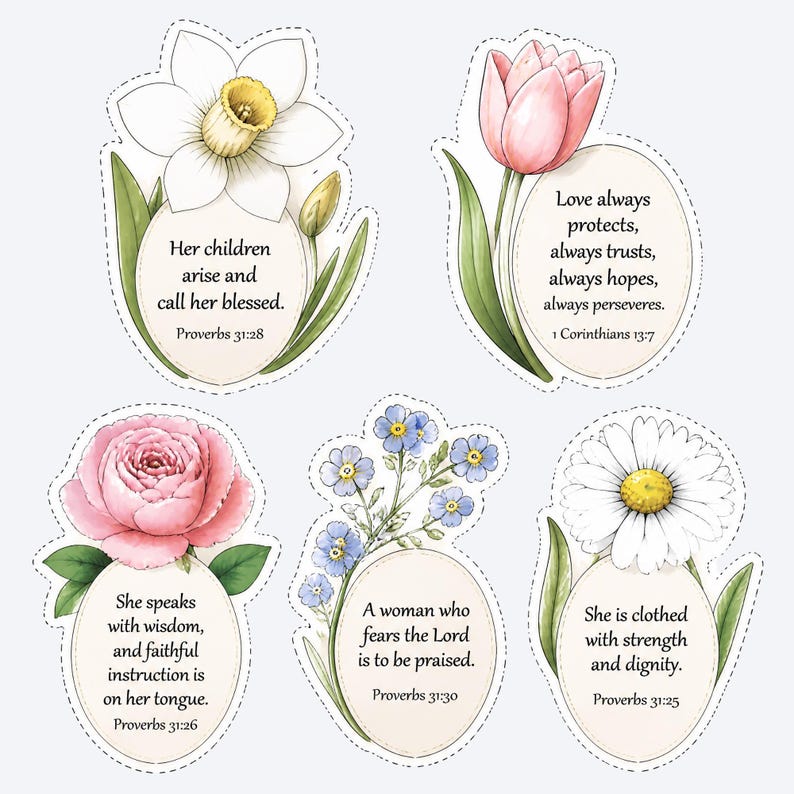 DIY Christian Mother's Day Flower Coloring Craft | Bible Verse Printable Bouquet (PDF) Woodworking Blueprint - Step-by-Step Plan thumbnail 8