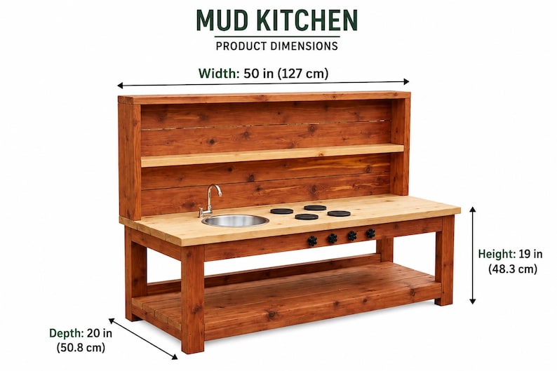 DIY Kids Mud Kitchen Plans | DIY Wooden Outdoor Play Station Blueprint (PDF Download) Woodworking Blueprint - Step-by-Step Plan thumbnail 2