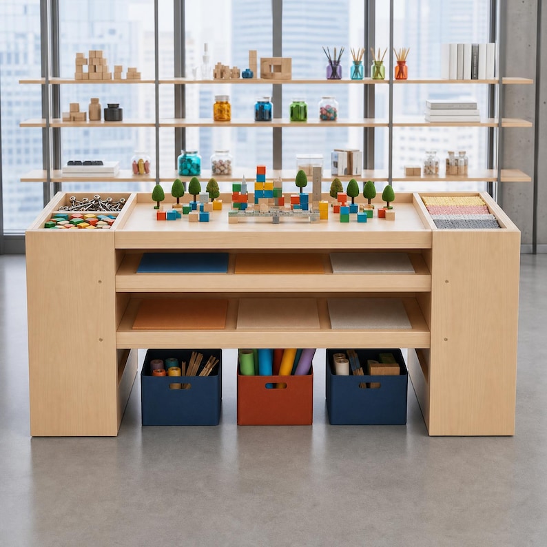 DIY DIY Building Block & Train Table Plans PDF | Kids Activity Table Blueprint | Montessori Toy Storage Build | Playroom Furniture Woodworking Blueprint - Step-by-Step Plan thumbnail 3