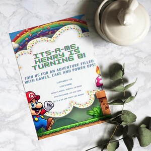 Cartão de aniversário de 8 anos, convite editável, aniversário digital, download instantâneo, personalizável, festa infantil, convite de aniversário divertido, cartão infantil para impressão