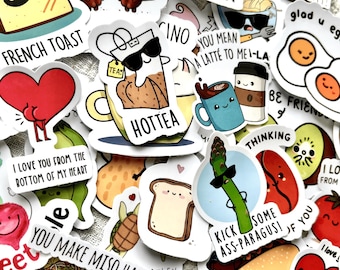 Cute Puns Funny Stickers | Funny Kindle, Laptop, Water Bottle Decals