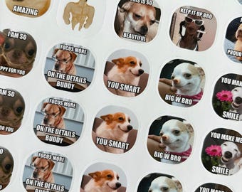 40 pcs Dog Memes Teacher Sticker Set | More than 100 designs | Teacher Dogs Meme Stickers | Doggy Memes Sticker | Custom Meme Stickers