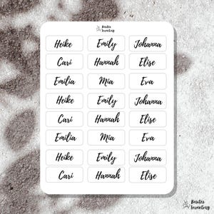 Hoge namen stickers 3,3 cm, eigen tekstverwendingen, personaliseerbare stickers Geschenke, minimalistische stickers