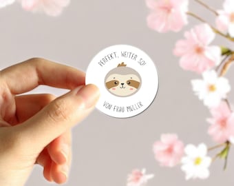 Teacher Stickers, Sloth Design, Homework Feedback (24 Stickers)