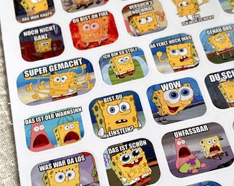 DETUSCH SPONGEBOB Memes Stickers Set | More than 150 designs | Buy One Get One for Free | Cute Meme Stickers