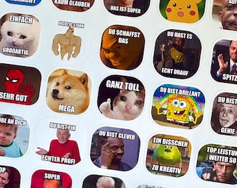 Memestickers Duitse leraar | 40 stuks, vinyl