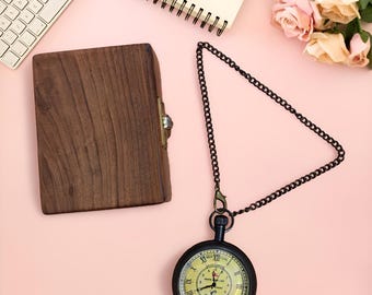 Personalized Nautical Brass Pocket Watch with Wooden Box | Retro  Bronze Compass Watch, Engraved Gift for Him, Anniversary Keepsake
