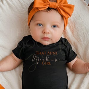 Fall baby Bodysuit Mockup Fall Mockup Baby Autumn Onsie Mockup Infant Bodysuit Black Bodysuit Mockup Fall Mock