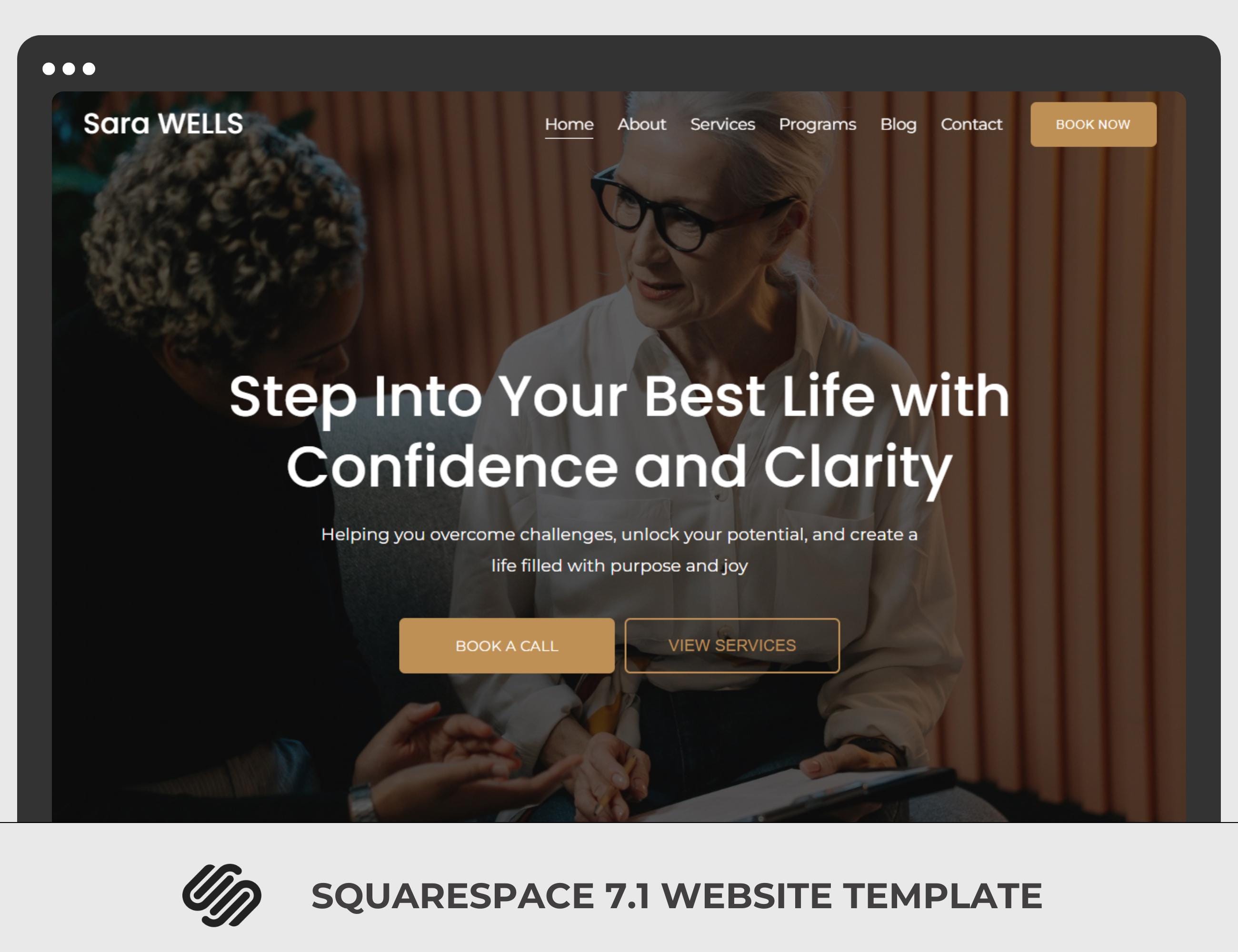 Squarespace Template for Life Coaches, Coaching Website Template, Sales Page Template, Blog Template for Coaches, Squarespace for Coaches
