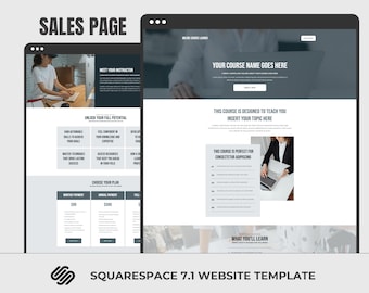 Sales Page Template for Squarespace, Online Course Launch Website, Landing Page for Course Creators & Coaches, Squarespace 7.1 Template