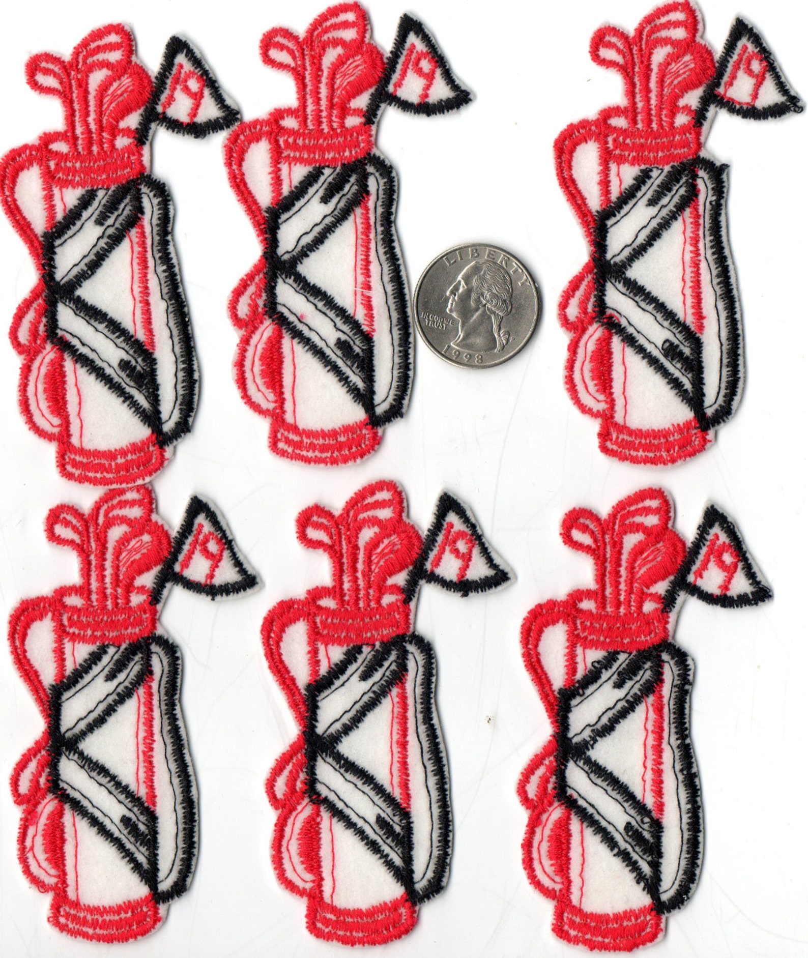 Lot of 6 Vintage GOLF BAGS and CLUBS Appliques Patches New Etsy