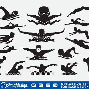 Swimming #2 svg, Swimmer svg, Swim svg, Sports svg, Clipart, Cut Files for Silhouette, Files for Cricut, Vector, dxf, png, Design