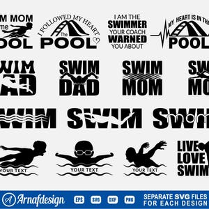 Schwimmer svg, Schwimmen svg, Schwimmen svg, Schwimmen Mama, Schwimmen Papa svg, Clipart, Schnittdateien für Silhouette, Dateien für Cricut, Vektor, dxf, png, Design